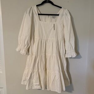 NWT Madewell Poplin Lizzie Babydoll Dress in Cream